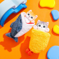 Japan Mofusand Retractable Plush Bag Charm - Shark Cat Crisis - 3