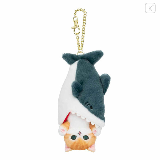 Japan Mofusand Retractable Plush Bag Charm - Shark Cat Crisis - 4
