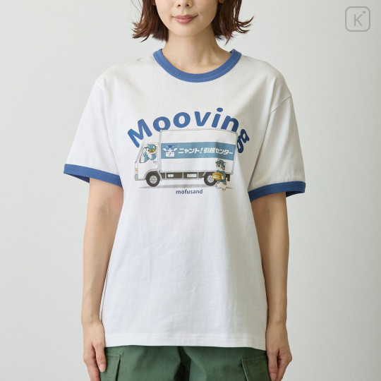 Japan Mofusand T-shirt (M) - Nyanto! Moving Center Mooving White - 2
