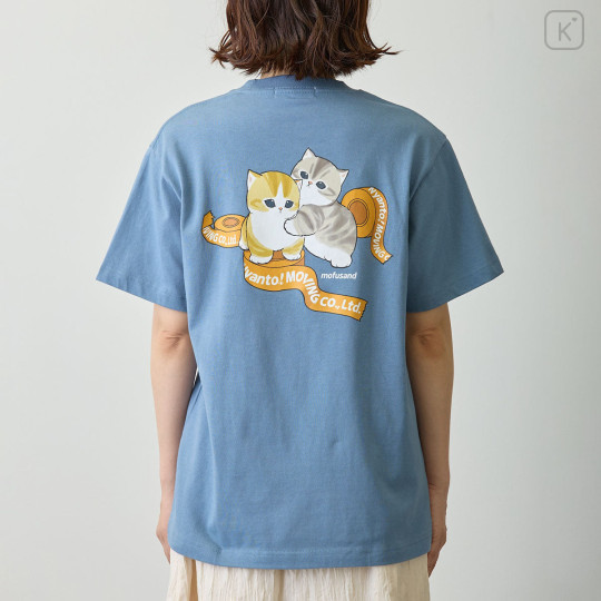 Japan Mofusand T-shirt (XL) - Nyanto! Moving Center Mooving Go Blue - 4