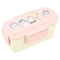 Japan Chiikawa 2 Tier Bento Lunch Box 600ml - Characters Face Pink