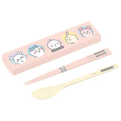 Japan Chiikawa Chopsticks 18cm with Case - Characters Face Pink