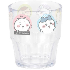 Japan Chiikawa Clear Tumbler - Characters Face Pink