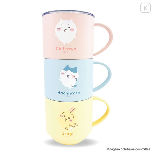 Japan Chiikawa Stainless Steel Mug with Lid - Chiikawa : Pink - 4