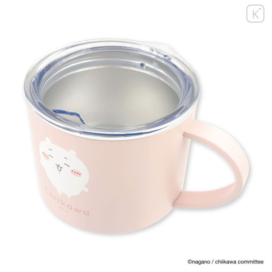 Japan Chiikawa Stainless Steel Mug with Lid - Chiikawa : Pink - 7