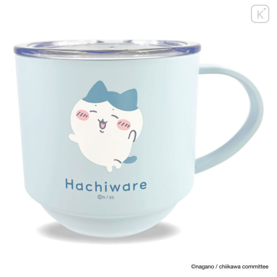 Japan Chiikawa Stainless Steel Mug with Lid - Hachiware Happy - 5