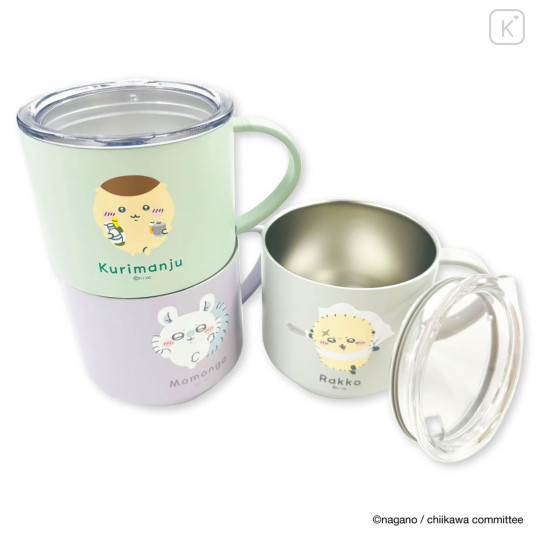 Japan Chiikawa Stainless Steel Mug with Lid - Rakko - 3