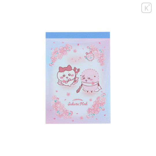 Japan Chiikawa Mini Notepad - Hachiware & Rakko : Sakura Pink - 5