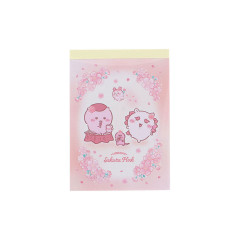 Japan Chiikawa Mini Notepad - Kurimanju & Shisa : Sakura Pink
