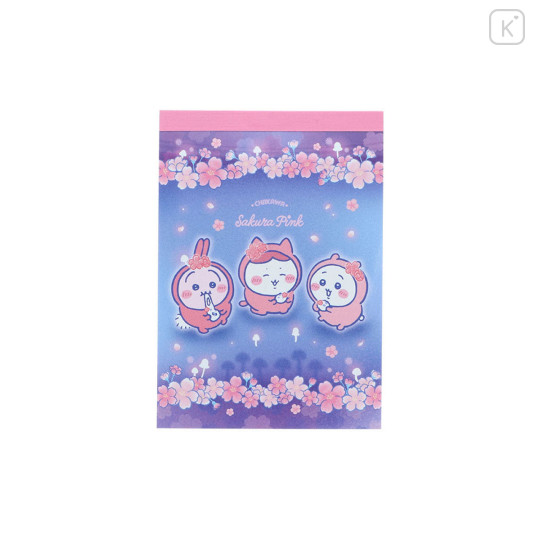 Japan Chiikawa Mini Notepad - Chiikawa & Hachiware & Usagi : Sakura Pink Night - 5