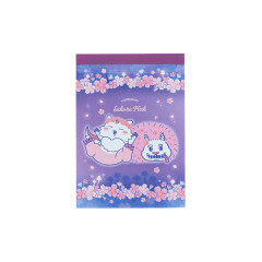 Japan Chiikawa Mini Notepad - Anoko & Momonga : Sakura Pink Night
