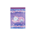 Japan Chiikawa Mini Notepad - Anoko & Momonga : Sakura Pink Night - 1