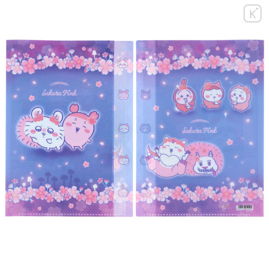 Japan Chiikawa 5 Pockets A4 Index File Holder - Characters : Sakura Pink Night - 5