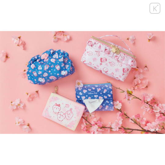 Japan Chiikawa Mini Pouch & Tissue Case - Characters : Sakura Pink - 4