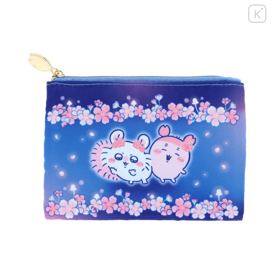 Japan Chiikawa Mini Pouch & Tissue Case - Furuhonya Kani-chan & Momonga : Sakura Pink Night - 1