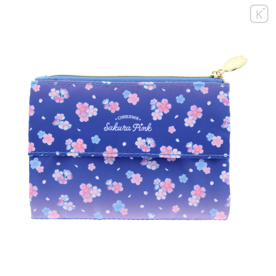 Japan Chiikawa Mini Pouch & Tissue Case - Furuhonya Kani-chan & Momonga : Sakura Pink Night - 6