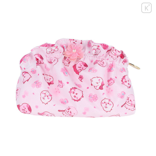 Japan Chiikawa Frill Cosmetic Pouch - Characters : Sakura Pink - 5