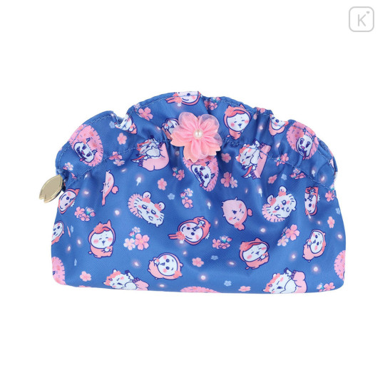 Japan Chiikawa Frill Cosmetic Pouch - Characters : Sakura Pink Night - 1