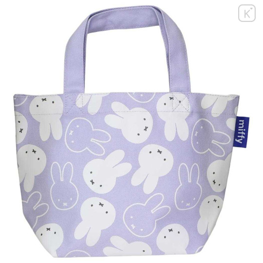 Japan Miffy Mini Tote Bag - Miffy : Face Light Purple - 1