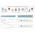 Japan Miffy Bento Lunch Cutlery Set Spoon Fork Chopstick - Miffy : Bloom - 1