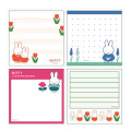 Japan Miffy Square Memo Pad - Miffy : Flower White - 2