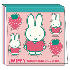 Japan Miffy Square Memo Pad - Miffy : Strawberry Pink