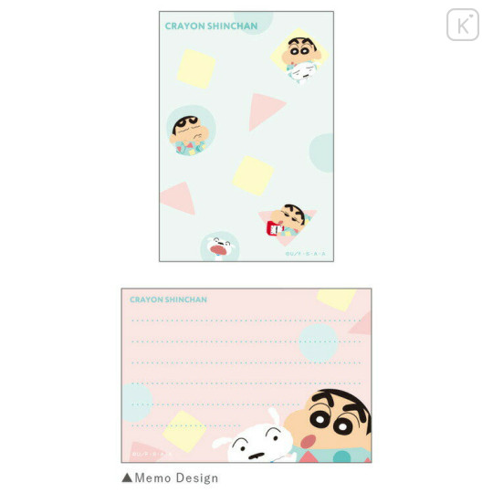 Japan Crayon Shin-chan Mini Notepad - Shinnosuke Nohara & Shiro : Pajama Mint - 2