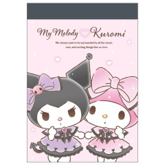 Japan Sanrio Mini Notepad - Kuromi & My Melody : Sweet Cute Ribbon Dress