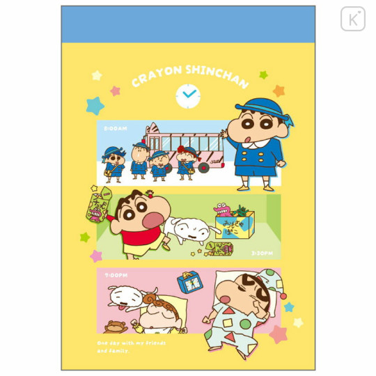 Japan Crayon Shin-chan Mini Notepad - Shinnosuke Nohara : Friends Happy Life - 1