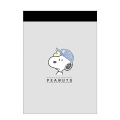Japan Peanuts Mini Notepad - Snoopy & Woodstock : Face Grey