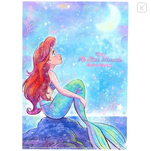 Japan Disney A4 Clear Holder - Ariel : Dreamy and Cute! Bedtime - 1