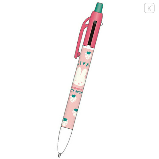 Japan Miffy 2 Color Ballpoint Pen & Mechanical Pencil - Miffy : Strawberry Pink - 1