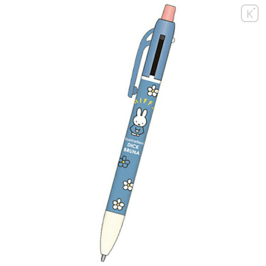 Japan Miffy 2 Color Ballpoint Pen & Mechanical Pencil - Miffy : Blue Flower Dress - 1