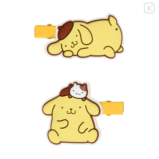 Japan Sanrio Rubber Hair Clip Set - Pompompurin : 30th Anniversary - 2