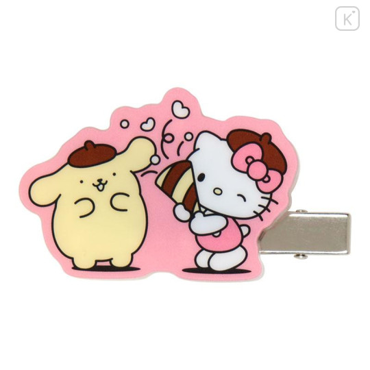 Japan Sanrio Acrylic Hair Clip Set - Hello Kitty & Kuromi & Pompompurin : 30th Anniversary - 4