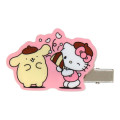 Japan Sanrio Acrylic Hair Clip Set - Hello Kitty & Kuromi & Pompompurin : 30th Anniversary - 4