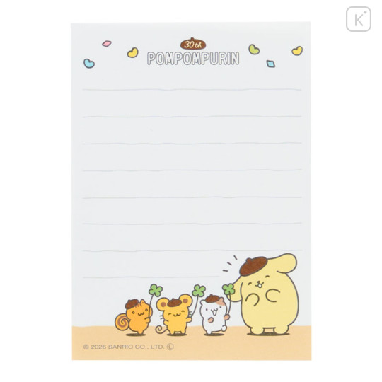 Japan Sanrio Mini Notepad - Pompompurin : 30th Anniversary - 3