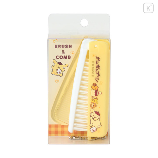 Japan Sanrio Folding Brush & Comb - Pompompurin : 30th Anniversary - 3