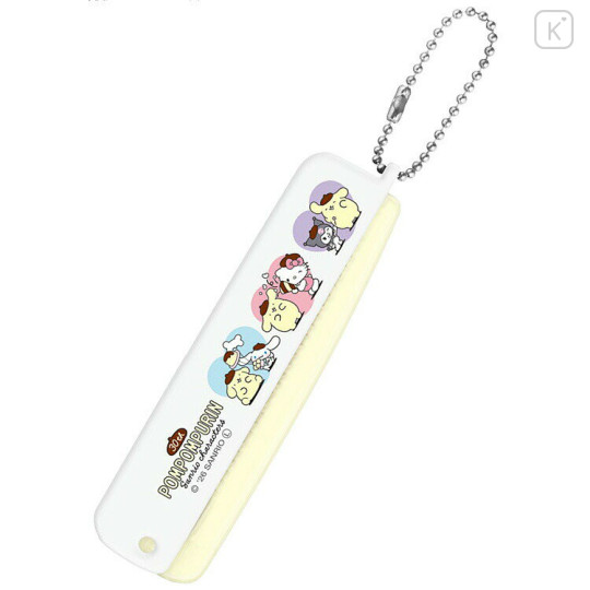 Japan Sanrio Folding Brush & Comb - Pompompurin : 30th Anniversary White - 2