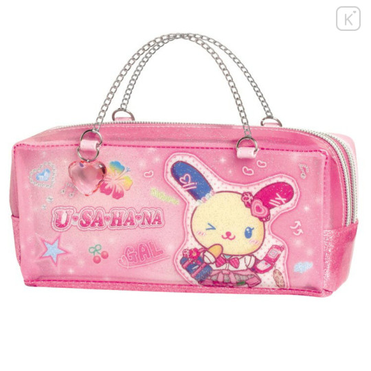Japan Sanrio Twin Zipper Pen Case - Usahana : Tokimeki Heisei Kogal - 1