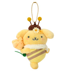 Japan Sanrio Original Mascot Holder - Pompompurin : Flower Loving Little Bee