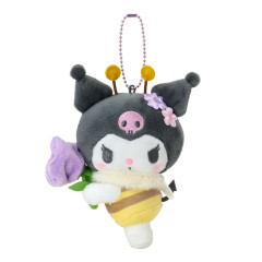 Japan Sanrio Original Mascot Holder - Kuromi : Flower Loving Little Bee