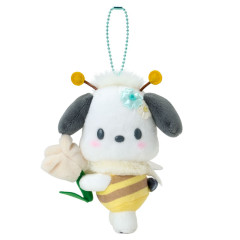 Japan Sanrio Original Mascot Holder - Pochacco : Flower Loving Little Bee