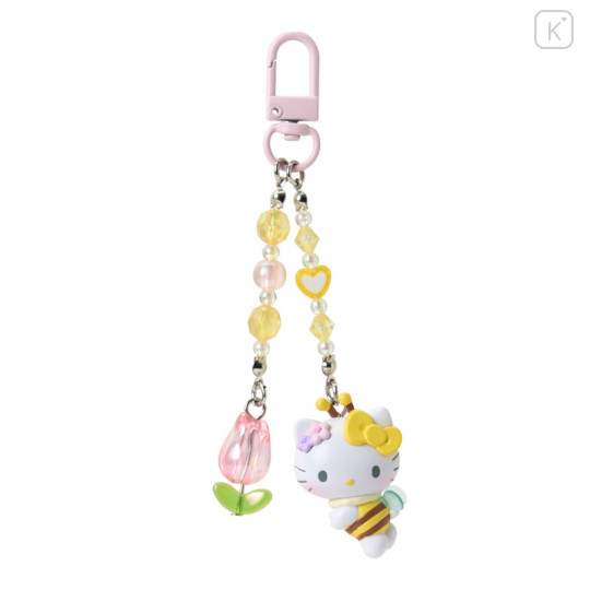 Japan Sanrio Original Keychain - Hello Kitty : Flower Loving Little Bee - 1