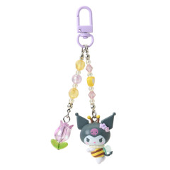 Japan Sanrio Original Keychain - Kuromi : Flower Loving Little Bee