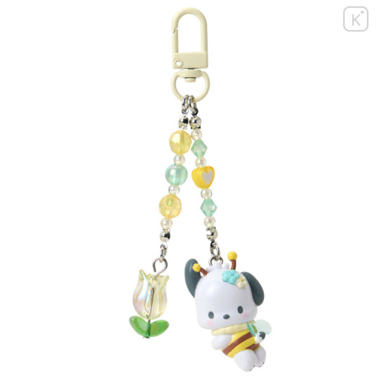 Japan Sanrio Original Keychain - Pochacco : Flower Loving Little Bee - 1