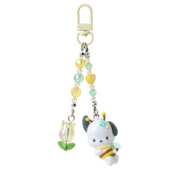 Japan Sanrio Original Keychain - Pochacco : Flower Loving Little Bee