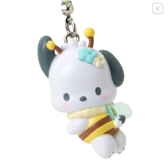 Japan Sanrio Original Keychain - Pochacco : Flower Loving Little Bee - 2