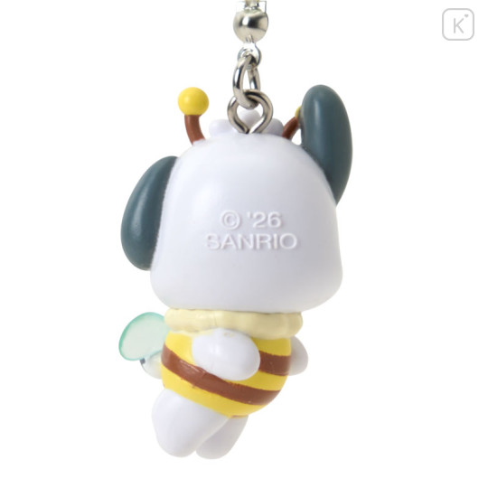 Japan Sanrio Original Keychain - Pochacco : Flower Loving Little Bee - 3