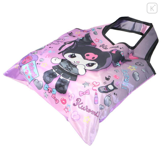 Japan Sanrio Satin Eco Bag with Pouch - Kuromi - 2